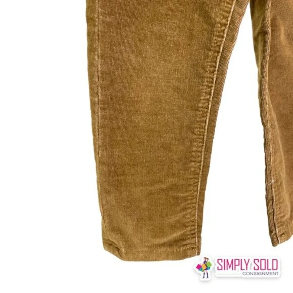Hudson Boys 2T Brown Corduroy Pants Straight Leg Cotton Stretch Adjustable Waist